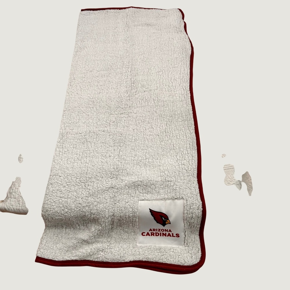 Arizona Cardinals Northwest Sherpa Throw Blanket NFL White Red Fleece Plush